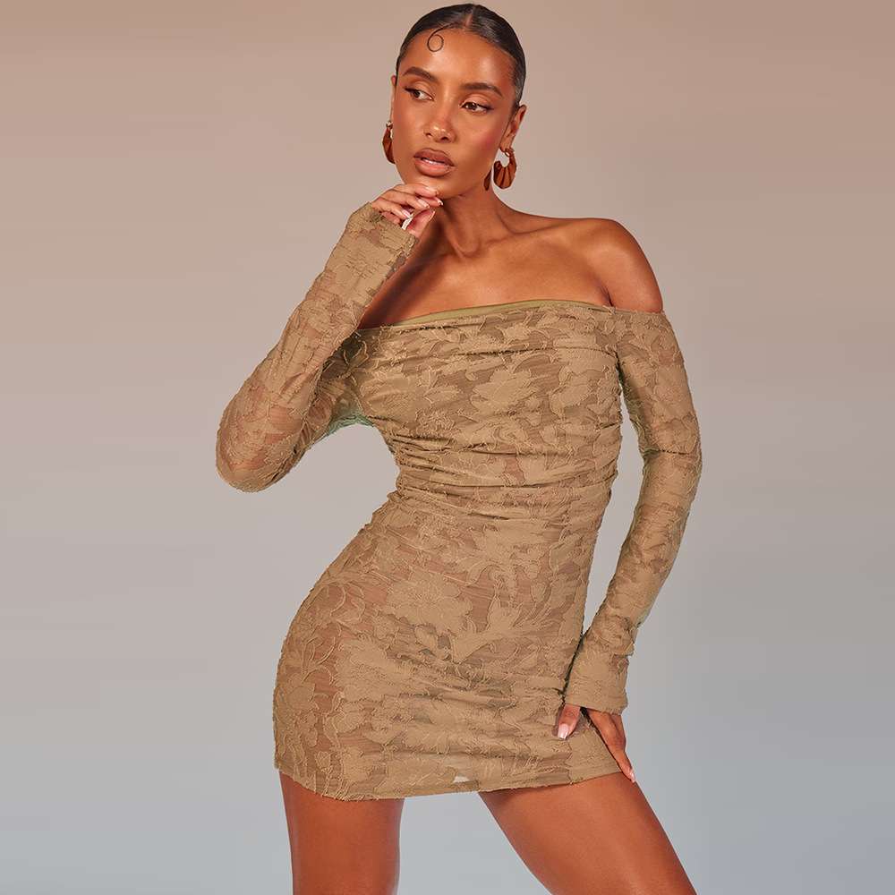 Floral Burnout Bodycon Dress image 1