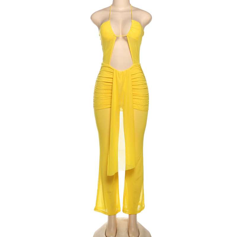 Cut-Out Halter & Sheer Maxi Dress image 4