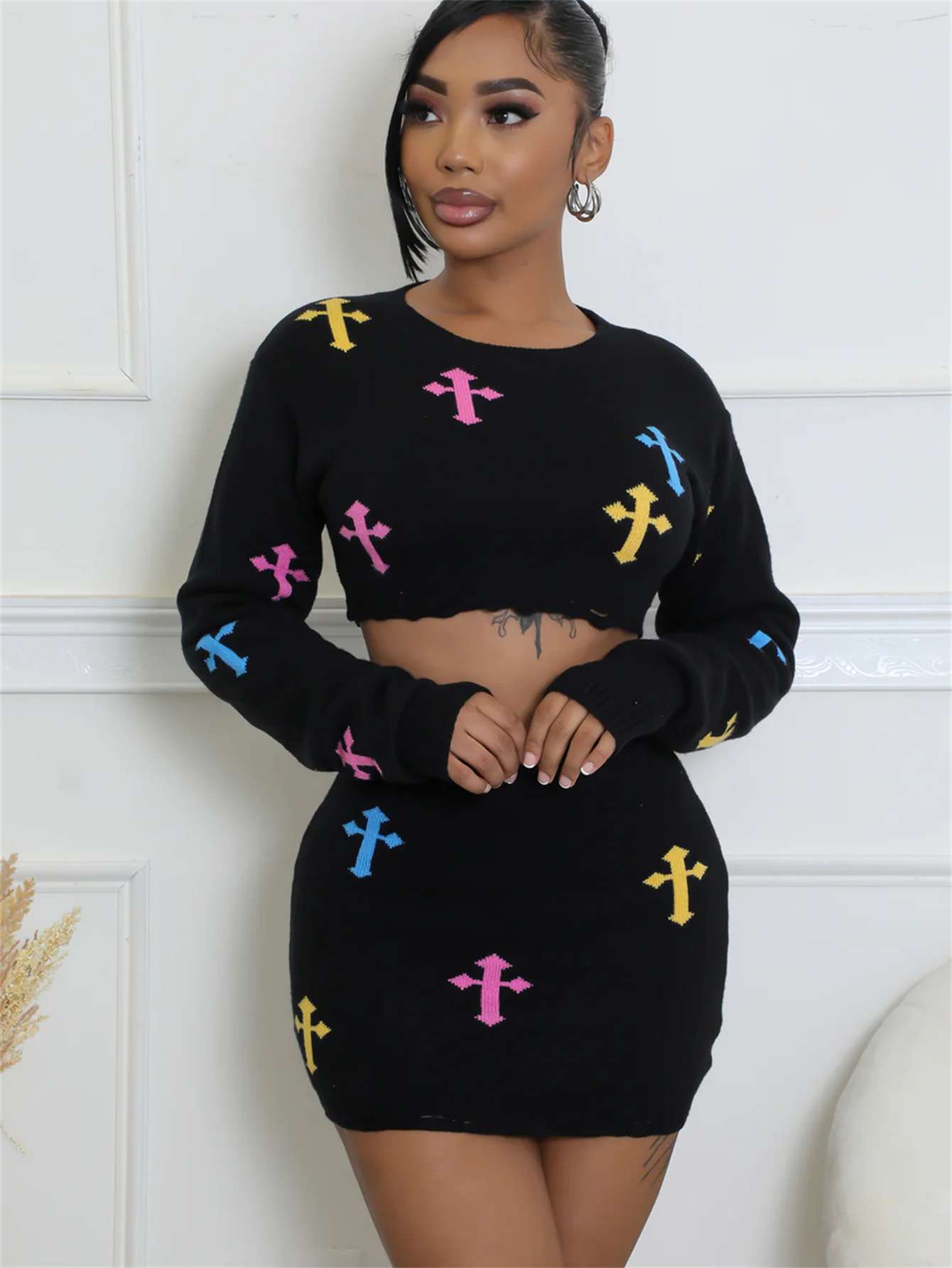 Cropped Top and Skirt Set image 3