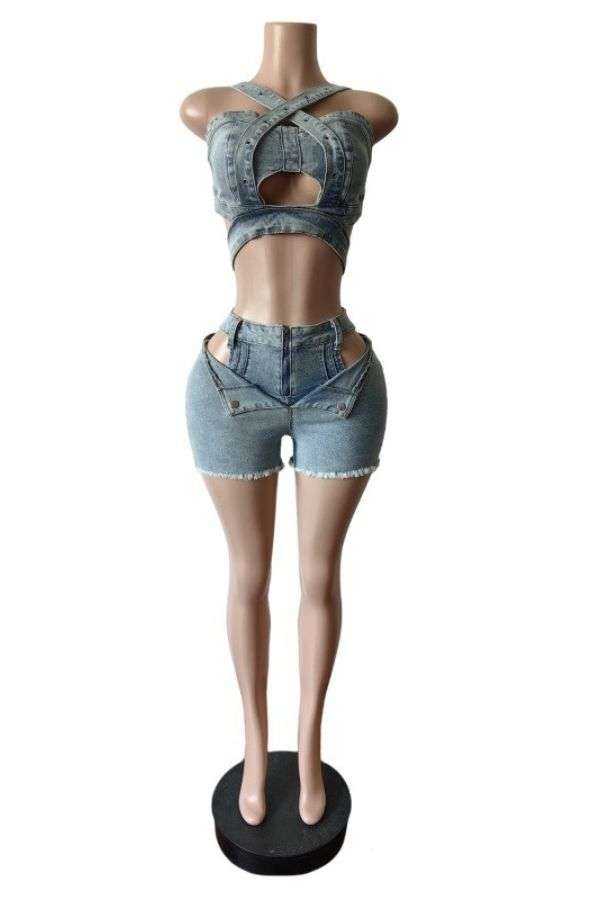 Cut-Out Two-Piece Outfit with Harness Detailing image 0