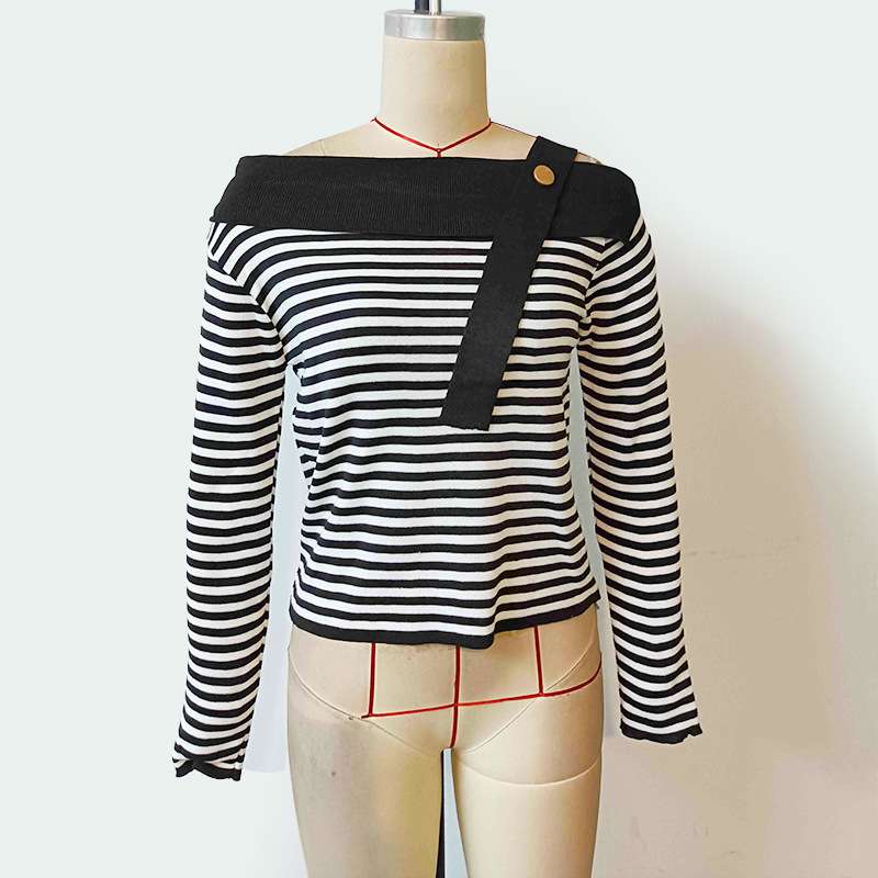 Colour Block Knit Pullover - Free Size, Multi Black image