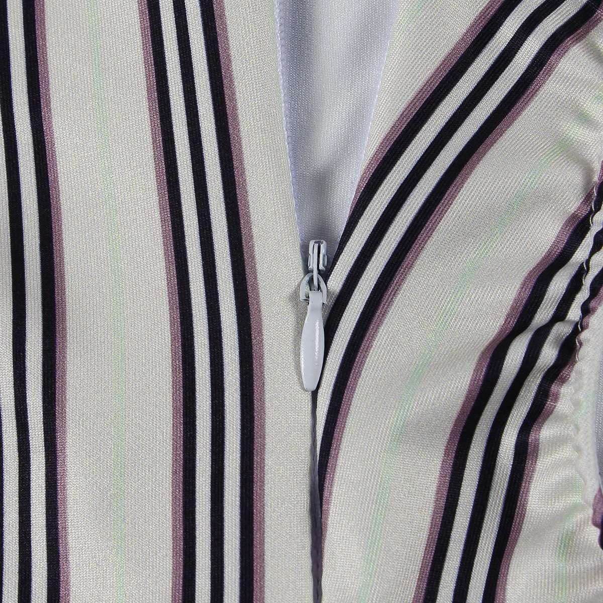 Asymmetrical Cutout Striped One-Sleeve Jumpsuit image 5