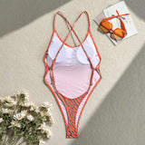Zebra Print High-Cut One-Piece Swimsuit image 5