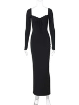 Front Tie Up Bodycon Maxi Dresses image 2