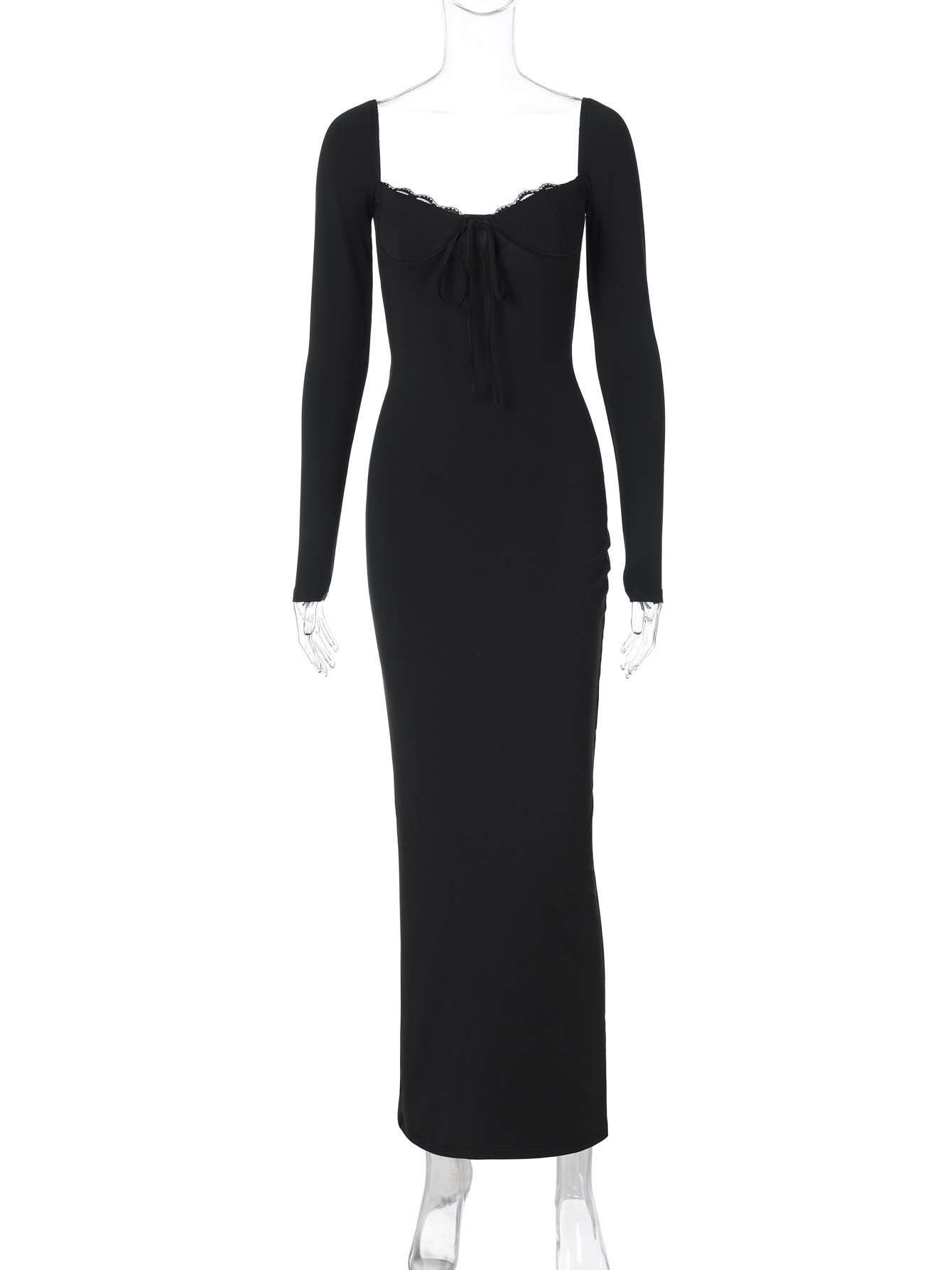 Front Tie Up Bodycon Maxi Dresses image 2