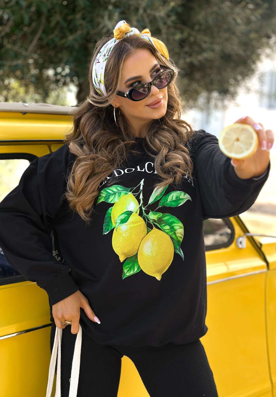 Lemon Print Sweatshirt and Leggings Set image 4