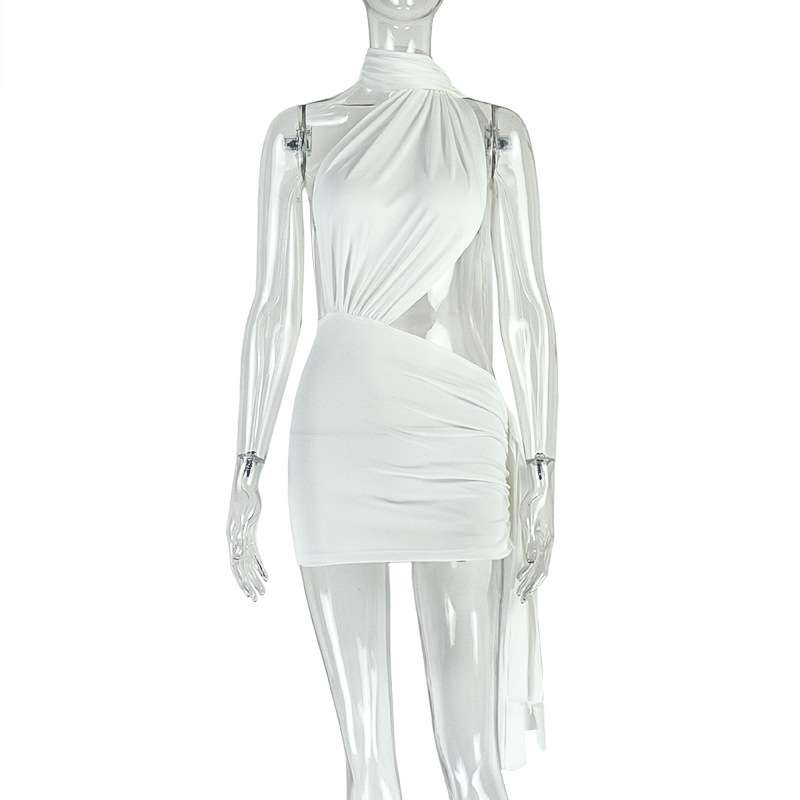 Chic White Asymmetric Dress image 4