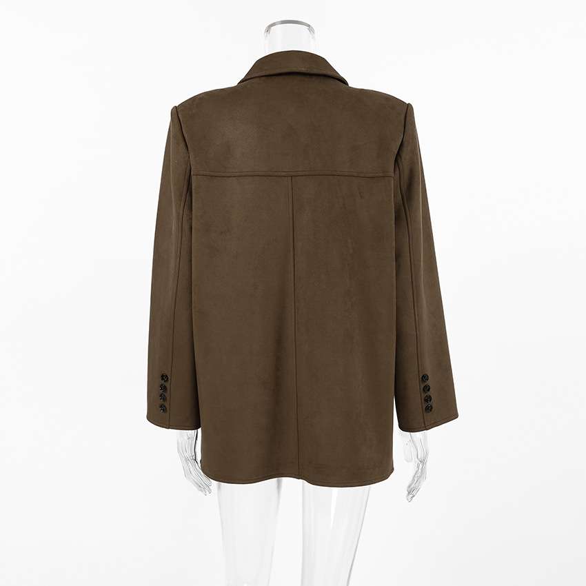 Oversized Faux Suede Button-Front Jacket image 5