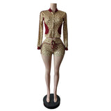 Leopard Print Shorts Tracksuit - S, Red image