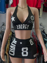 Two-Piece Mesh Sports Outfit - M, Black image