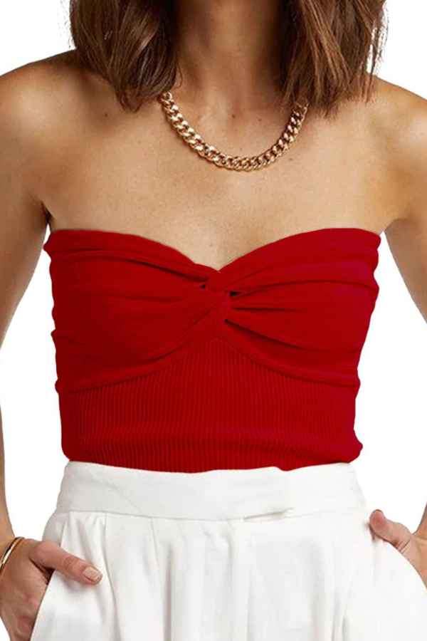 Sexy Solid Color Off Shoulder Knitted Fashion Crop Top image 10