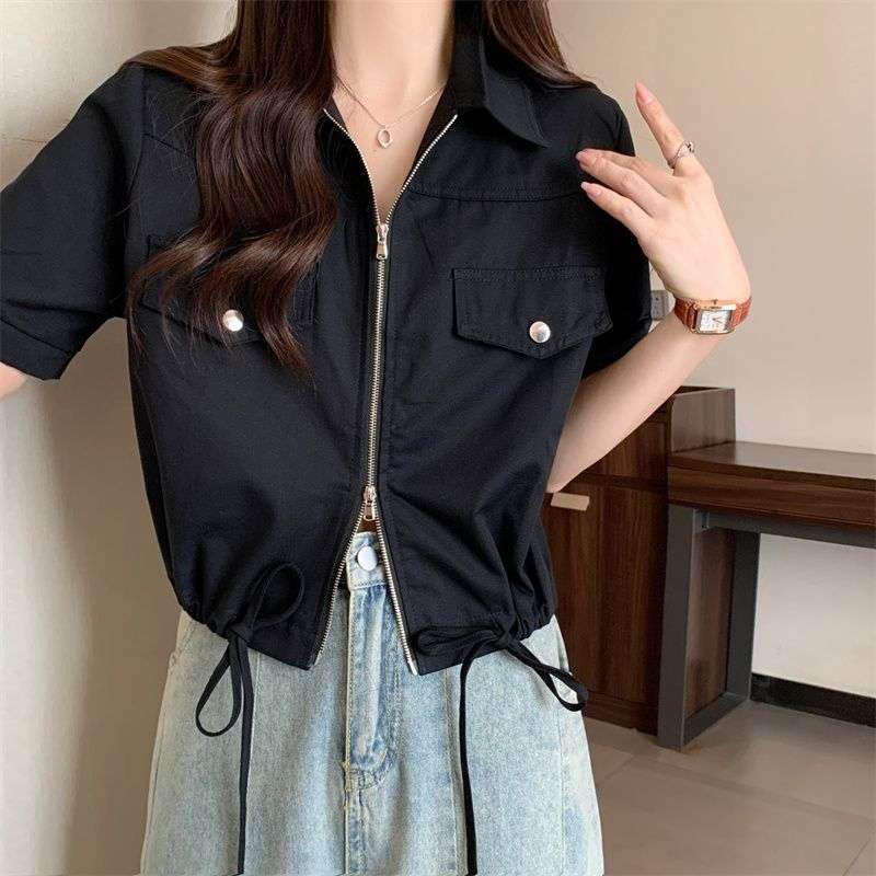 Casual Pastel Zip-Up Shirt image 4