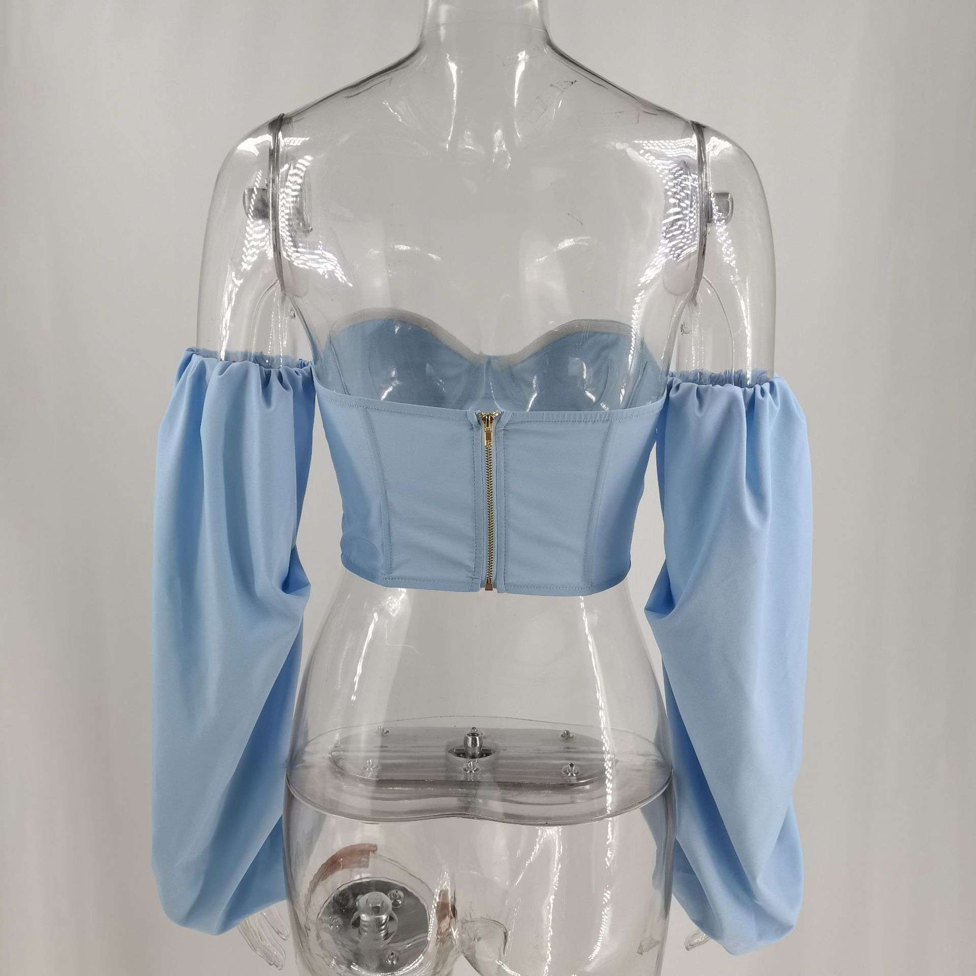 Off-Shoulder Puff Sleeve Crop Top image 6