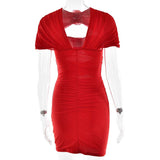 Ruched Cut-Out Dress with Floral Accents image 7