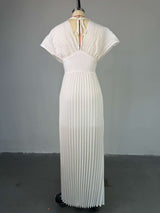 Pleated Maxi Dress with  Back Tie Detail image 2