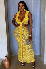 Sunshine Glam Lace Set - L, Yellow image