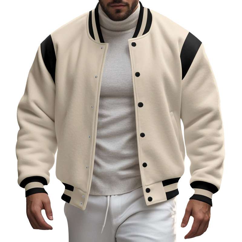 Stand Collar Classic Baseball Jackets image 5