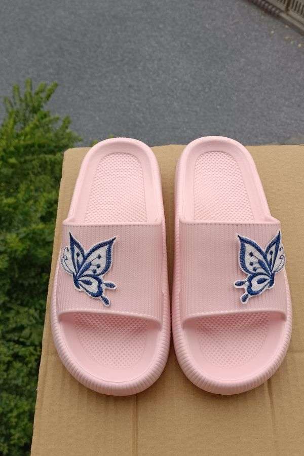 Slide Sandals with Butterfly Embellishment image 0
