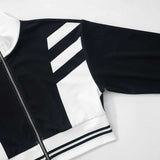 Colorblock Cropped Zipper Coats Pant Sets image 6