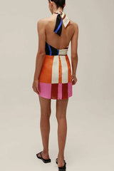 Colorful Striped Halter Dress image 3