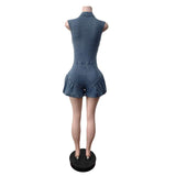 Stylish Sleeveless Romper with Zip Front Detail image 5