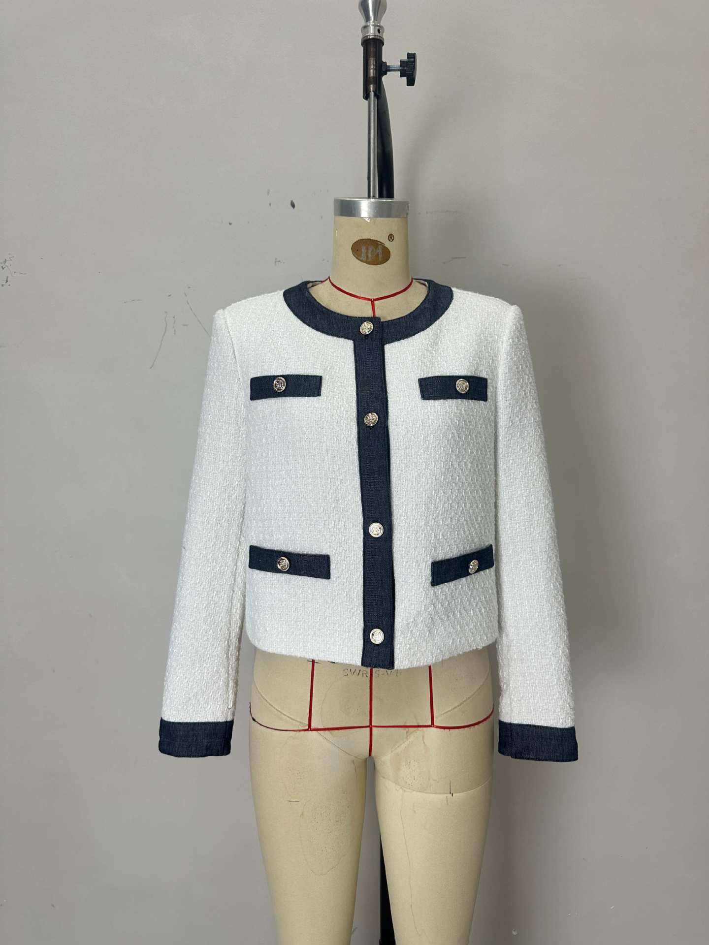 Tweed Jacket with Gold Button Details image 4