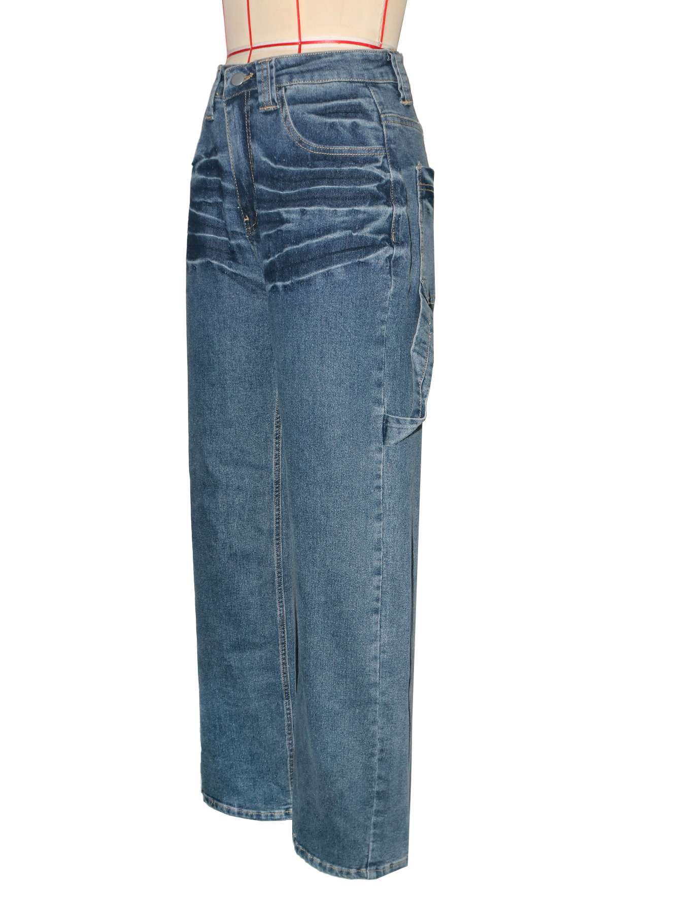 High-Waisted Wide-Leg Distressed Jeans image 3