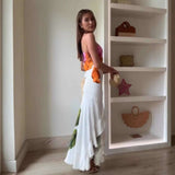 Artistic Floral-Print One-Shoulder Maxi Dress image 2