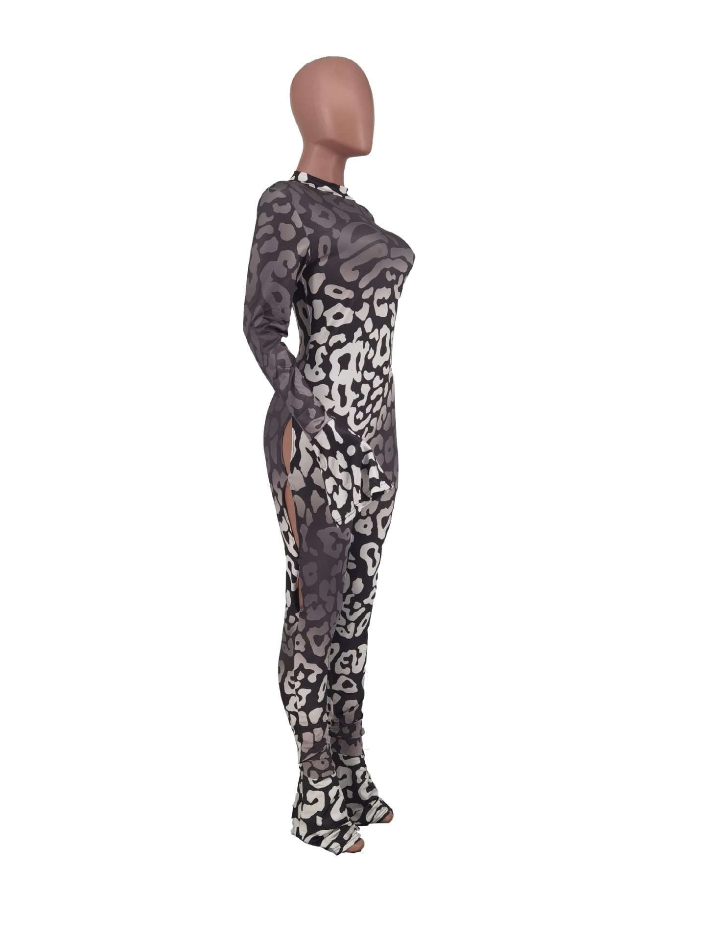 Fashion Printed Long-Sleeved Jumpsuit image 4