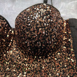 Sparkling Sequin Bustier Top image 3