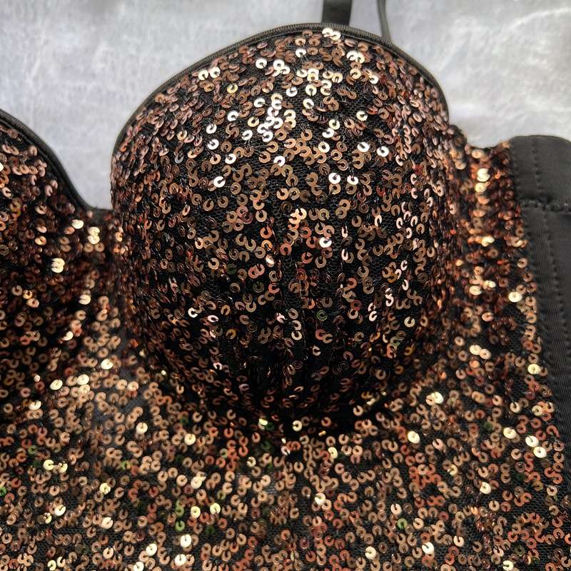 Sparkling Sequin Bustier Top image 3