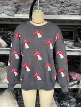 Knit Sweater with Mushroom Pattern image 8