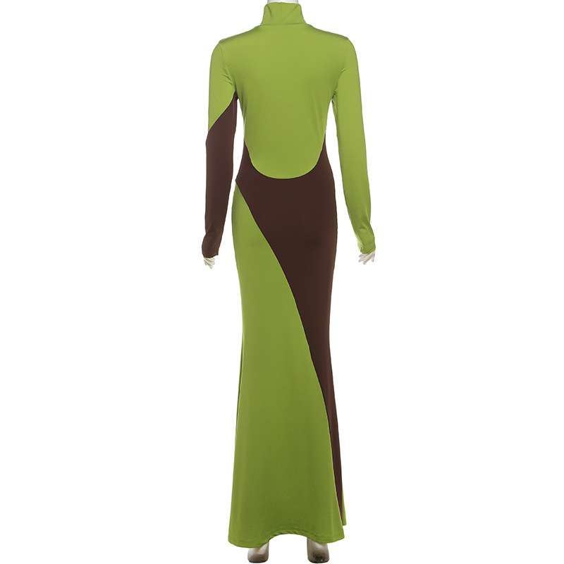 Color-Block Long Sleeve Maxi Dress image 4