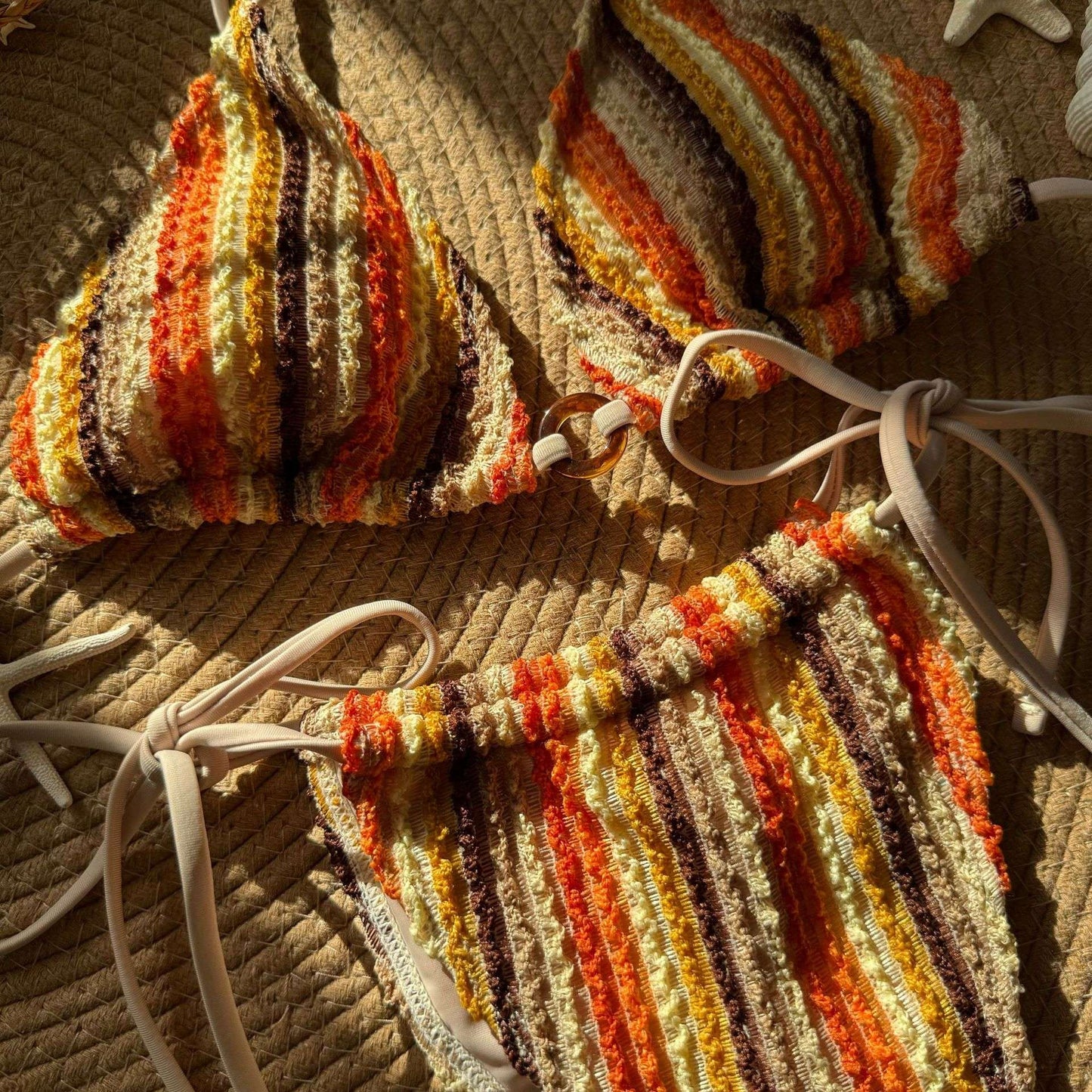 Striped Crochet Bikini Set image 5