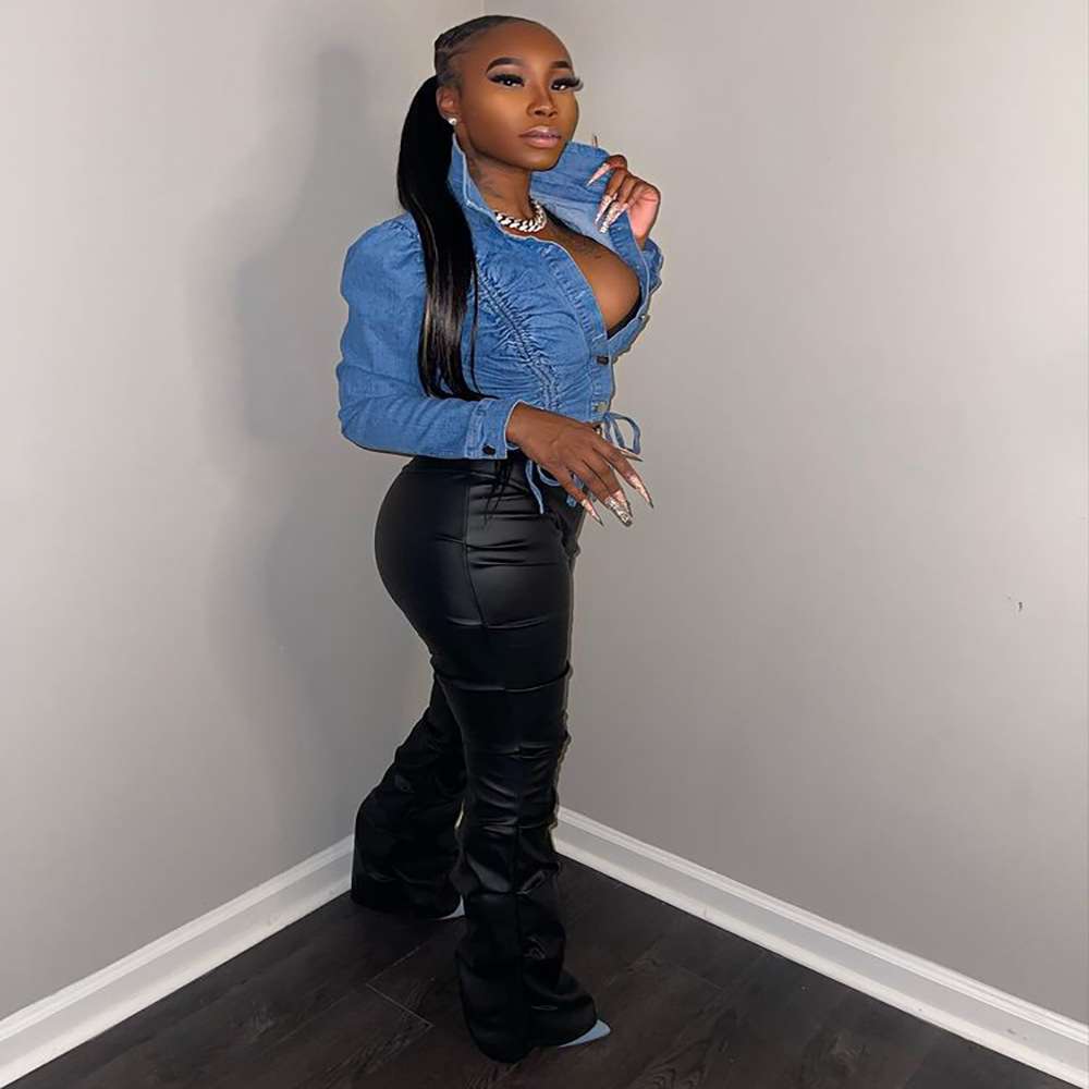 Cropped Jacket with Drawstring Waist image 4