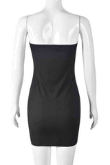 Sexy Off Shoulder Rhinestone Heart Front Mini Dress image 6