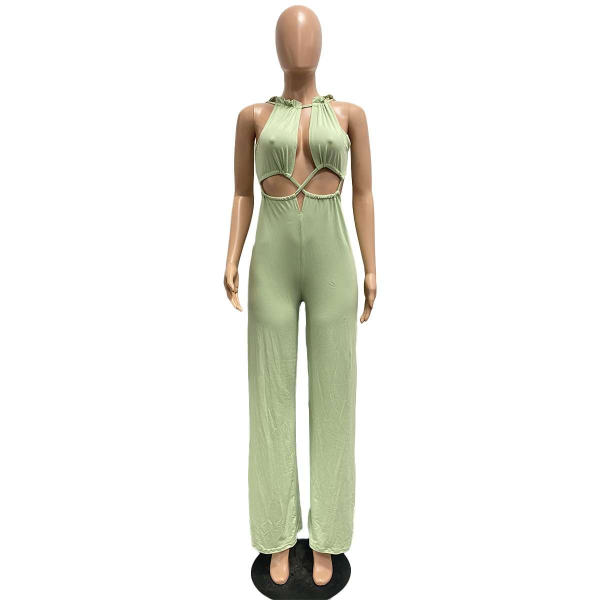 Halter Cut-Out Wide-Leg Jumpsuit image 4