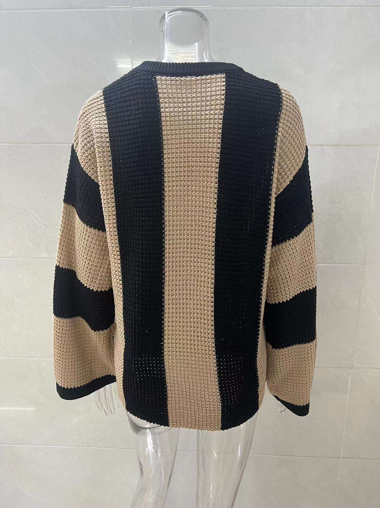Drop Shoulder Long Sleeve Sweater Pullovers image 6