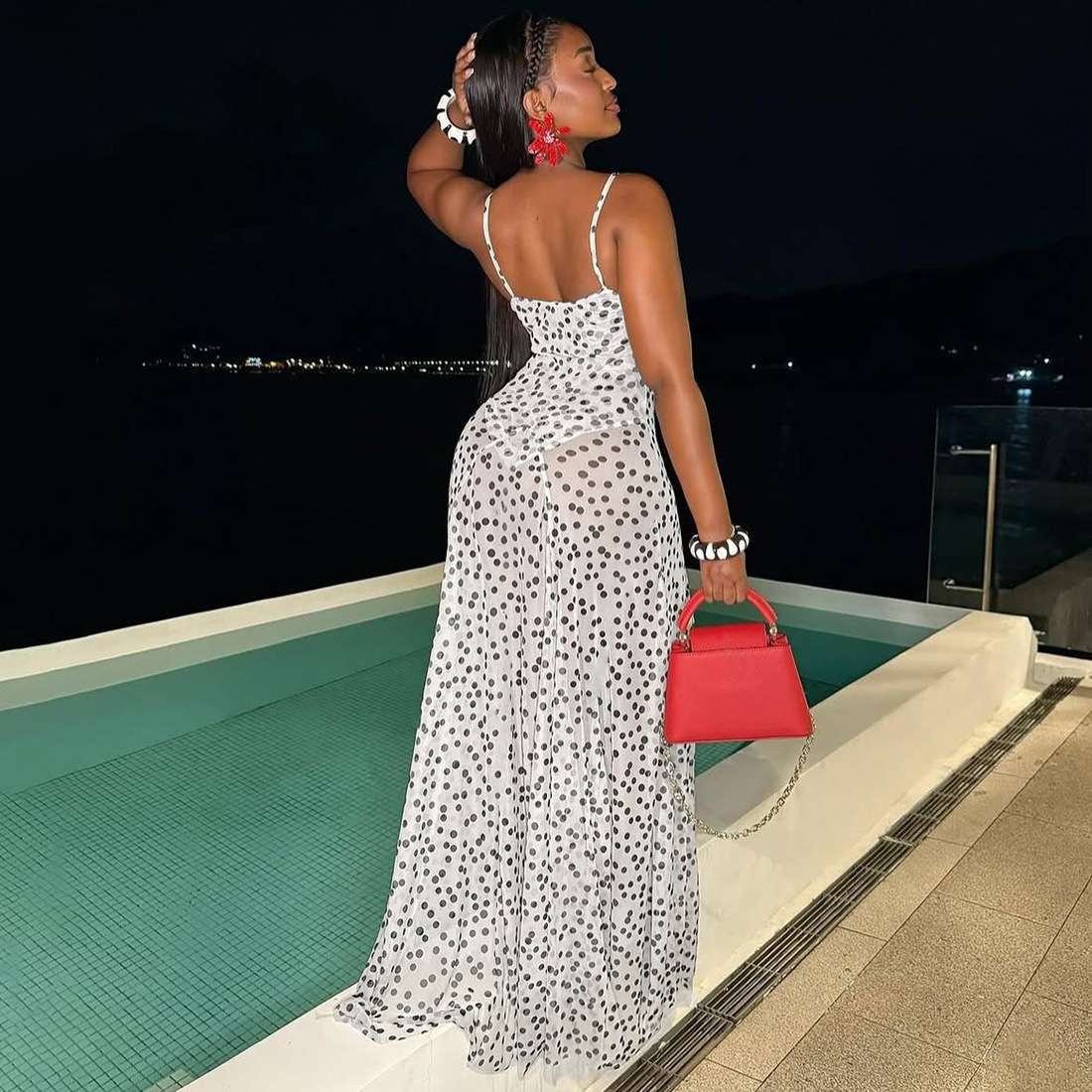 Polka Dot Spaghetti Strap Maxi Dress image 5
