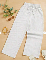 Textured Wide-Leg Pants - S, White image