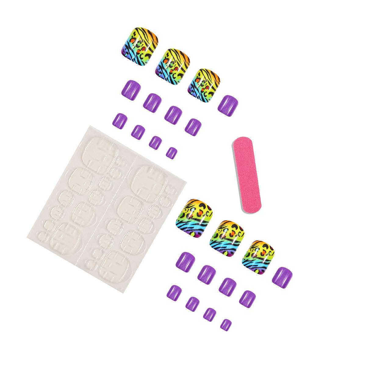 Rainbow Leopard Print Toenail Art image 3