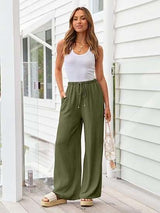 Wide-Leg Pants - L, Green image