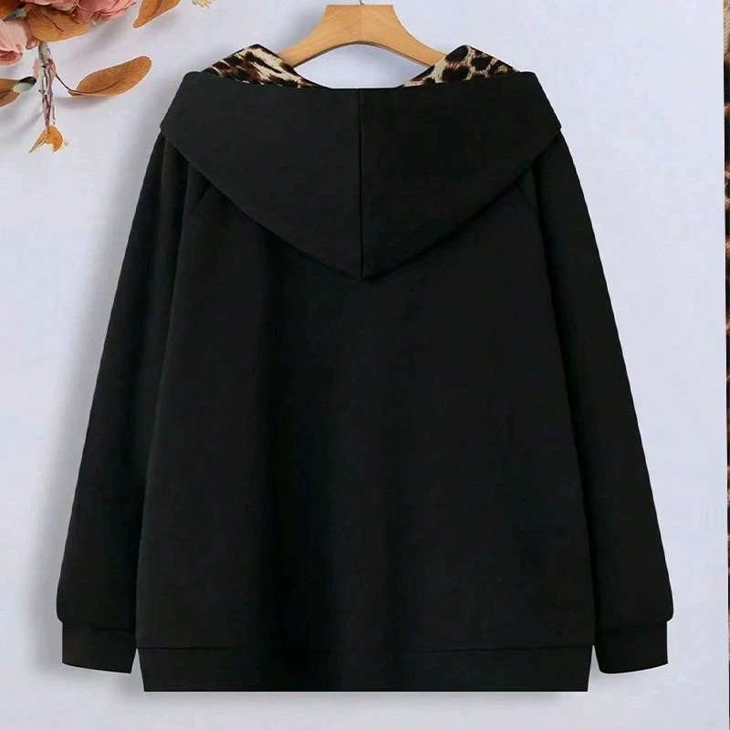 Hooded Jacket with Leopard Print Interior image 2