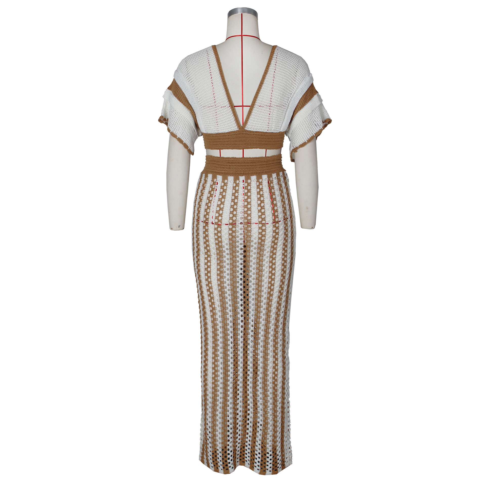 Monochrome Harmony Crochet Top and Skirt Set image 5