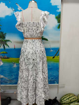 Floral Print Ruffle Crop Top & Maxi Skirt Set image 7