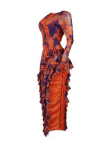 Ruffled V Back Maxi Dress image 3