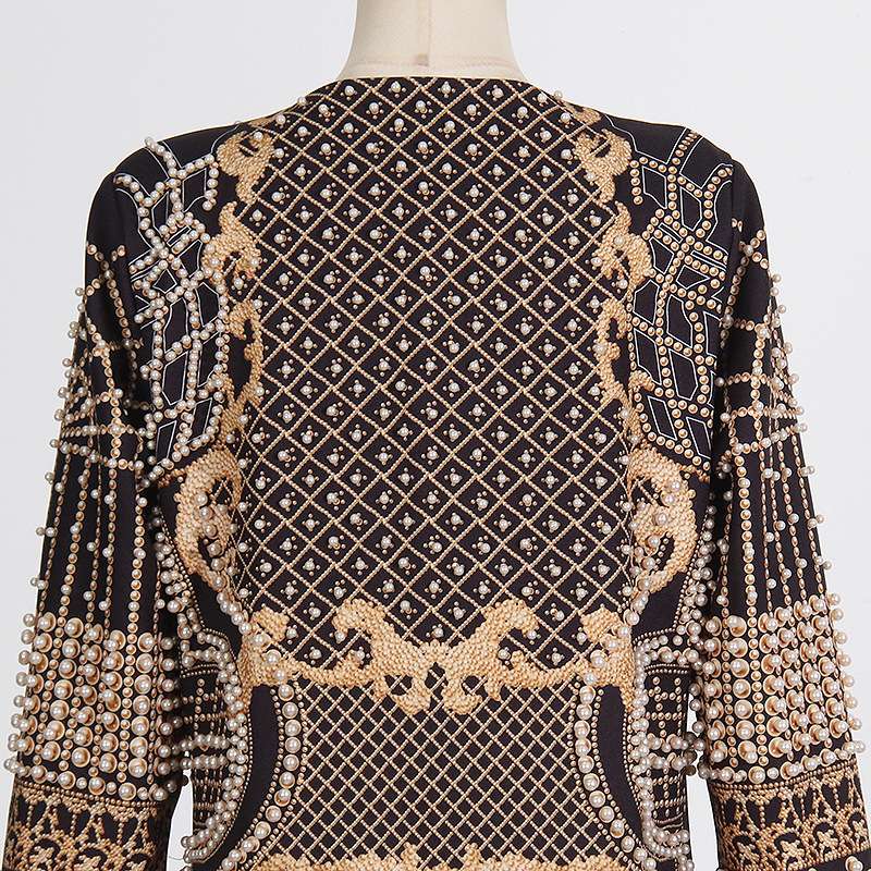 Vintage Nail Print Long Coat image 8