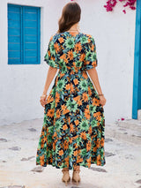 Tropical Floral V-Neck Maxi Dress image 2