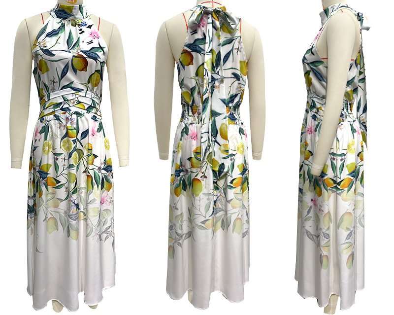 Halter Neck Floral Midi Dress image 5