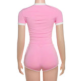 Short Sleeve Cropped Top &  Shorts Sets image 4